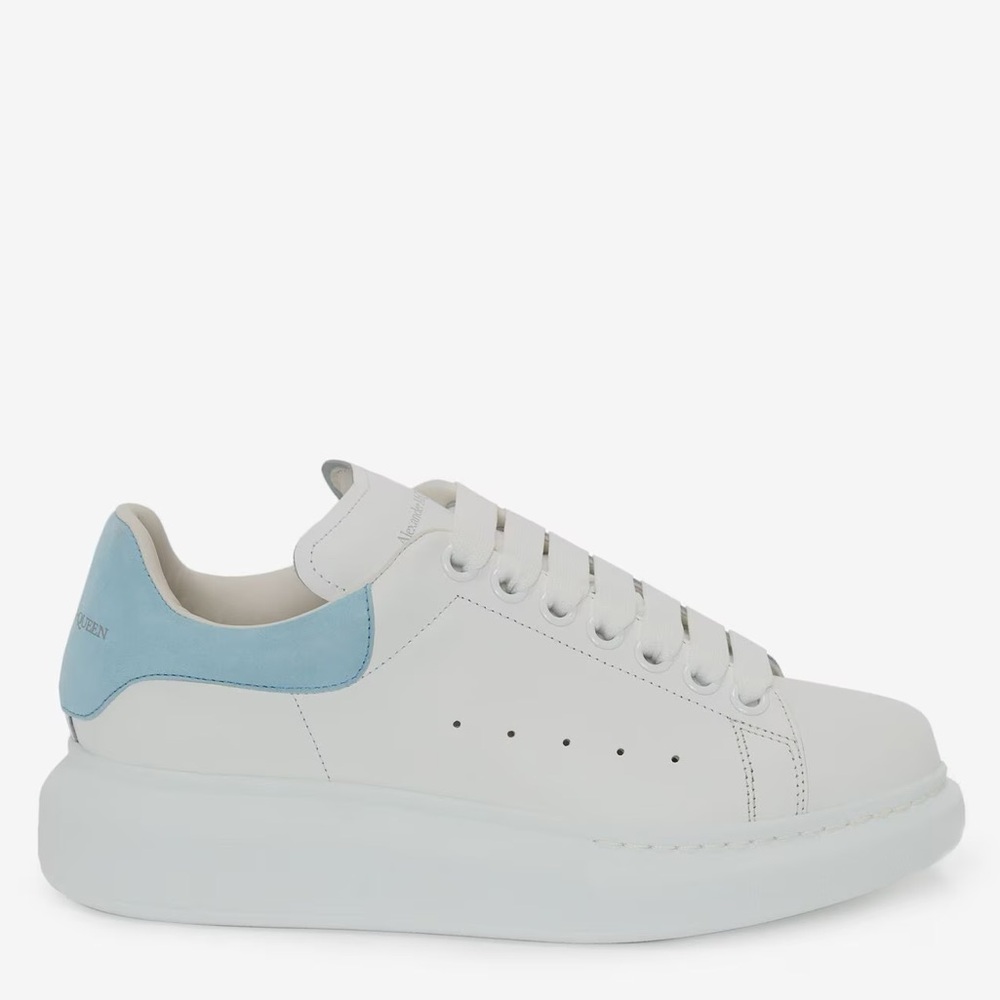 Alexander McQueen Women's Oversized Sneaker in White/powder Blue